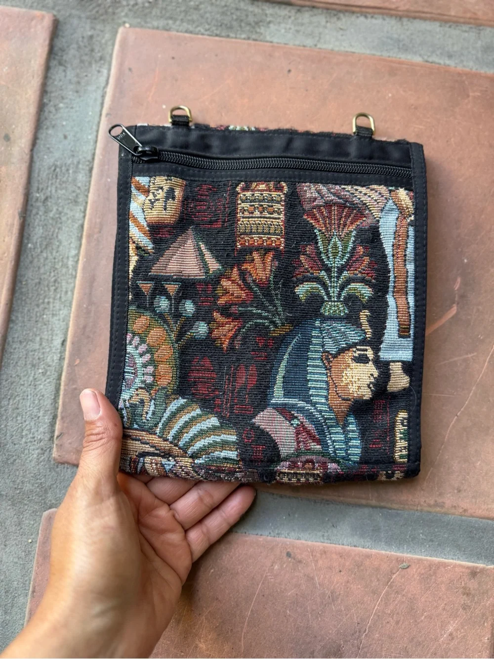Danny K Egyptian Tapestry Fold-Over Clutch - Multicolor
